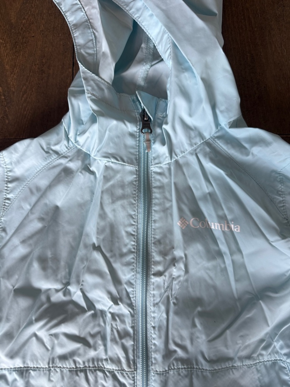 Columbia Pale Blue Hooded Windbreaker Jacket - Picture 2 of 5
